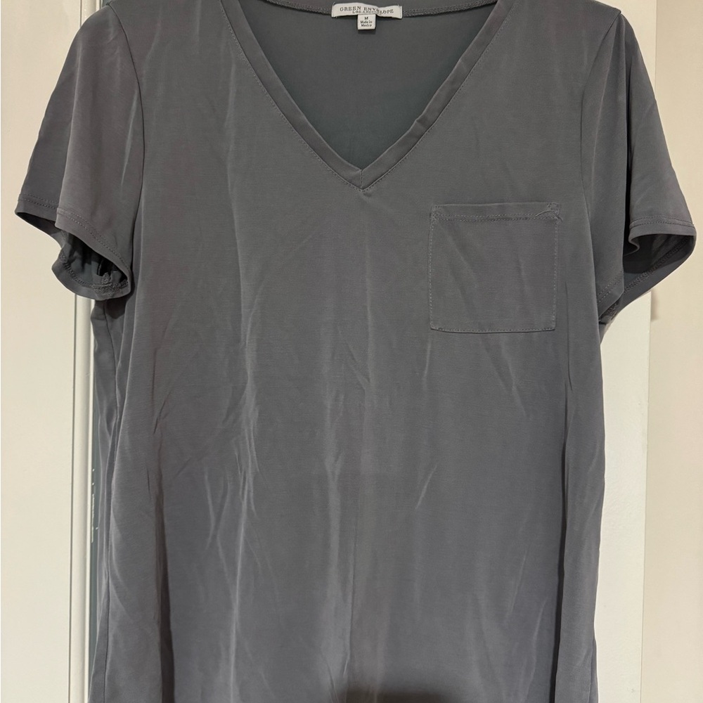 Green Envelope Charcoal Top size medium